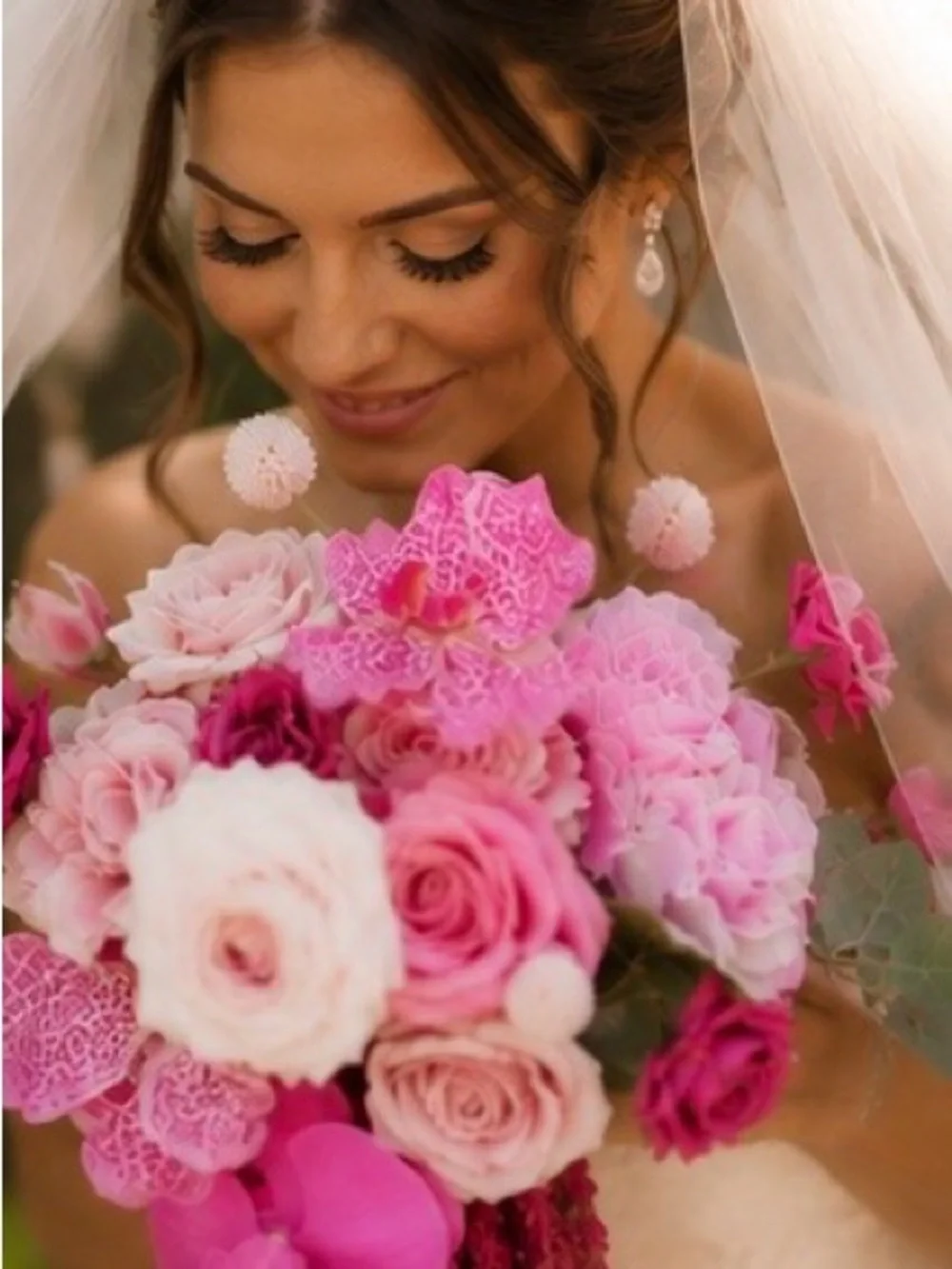 Elegant Pink Faux Floral Bouquet Bridal